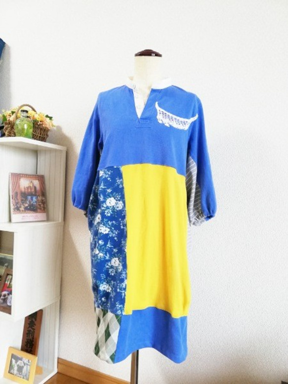 スポンジボブ 半袖ミニワンピース フリル付き リメイク 衣装 古着リメイク 古着 Remake frill cami dress / リメイクフリルキャミワンピース (BK
