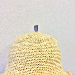 キイロの麻ハット　短めツバのお帽子　　サイズ58 3枚目の画像