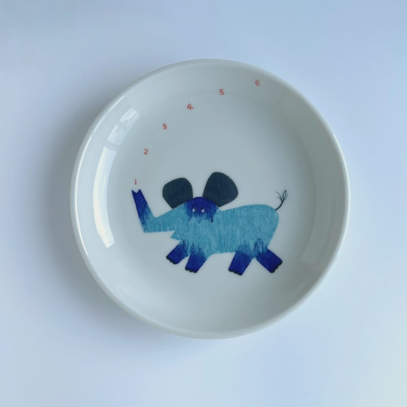 ゾウさん　６寸皿（子供用食器） 1枚目の画像