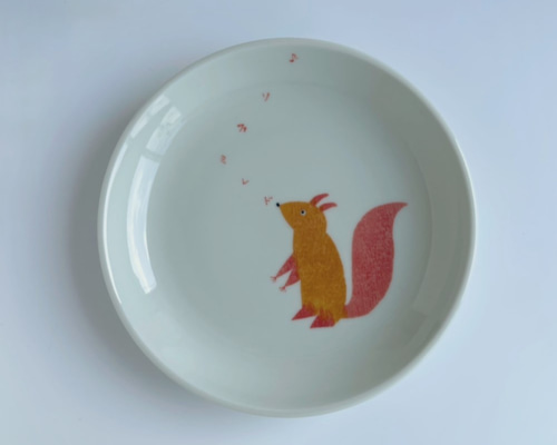 やのさちこ　漆　リスの青色皿 やのさちこ 漆 リスの青色皿 やのさちこ 漆 リスの青色皿 やのさちこ