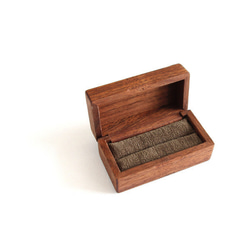 木製指輪入れ（ツイン）／ウォールナット（灰色）／リングケース 指輪
