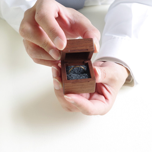 木製指輪入れ（ツイン）／ウォールナット／リングケース 指輪