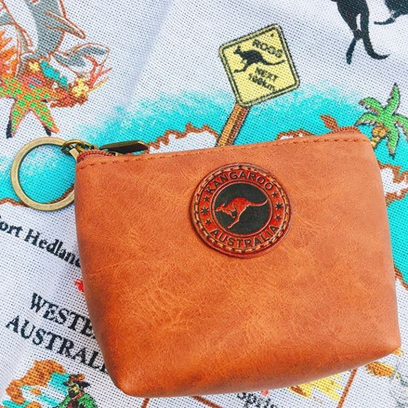 Walabi 澳洲袋鼠皮革 X 台灣手作 真皮 • 皮革包 • 零錢包 • 鑰匙包 (立體方款) 第6張的照片