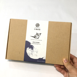 和紙のランプシェードになるペーパークラフトキット　灯籠錦鼠（ねずみ）富嶽三十六景-神奈川沖浪裏 4枚目の画像