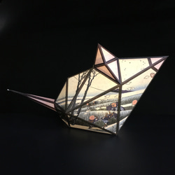 和紙のランプシェードになるペーパークラフトキット　灯籠錦鼠（ねずみ）富嶽三十六景-駿州江尻 6枚目の画像