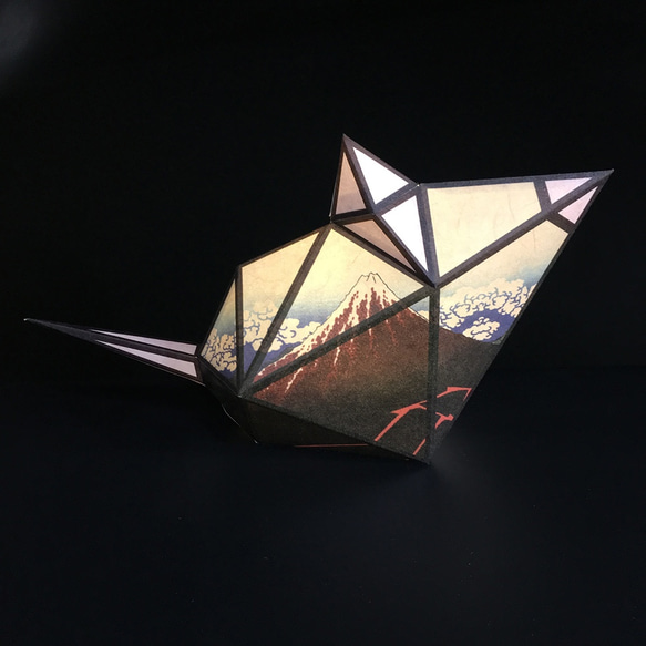 紙模型套件AkarikagoNishikinezumi成為日本紙燈罩（RAT）冨岳三十六景 - 山下Hakuu 第6張的照片