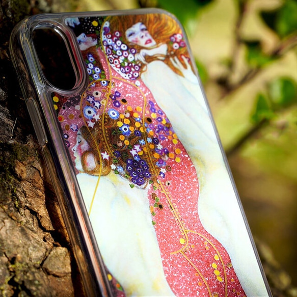 【動く絵画 グスタフクリムト 水蛇】 グリッターケース iPhone11 iPhoneXR iPhoneⅩ XS 1枚目の画像