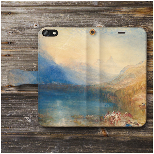 『ウィリアムターナー ツーク湖』スマホケース手帳型 全機種対応 iPhoneⅩ GALAXY IPhone11 S9 絵 2枚目の画像