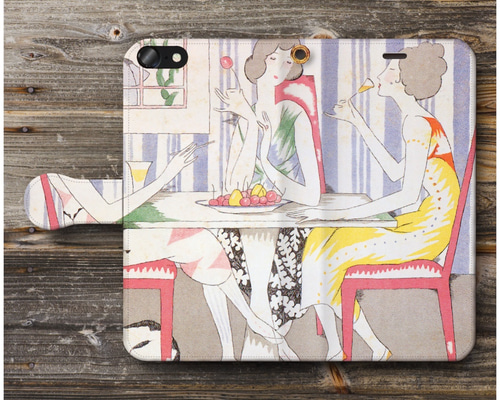 スマホケース手帳型【竹久夢二 Cool Dressi】全機種対応 絵画 かわいい