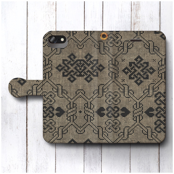 【テキスタイル レトロ5】スマホケース手帳型 全機種対応 絵画  iPhoneXR XS GALAXY 1枚目の画像