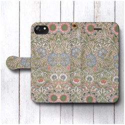 ウィリアム モリス 麦なでしこ】スマホケース手帳型 全機種対応 絵画