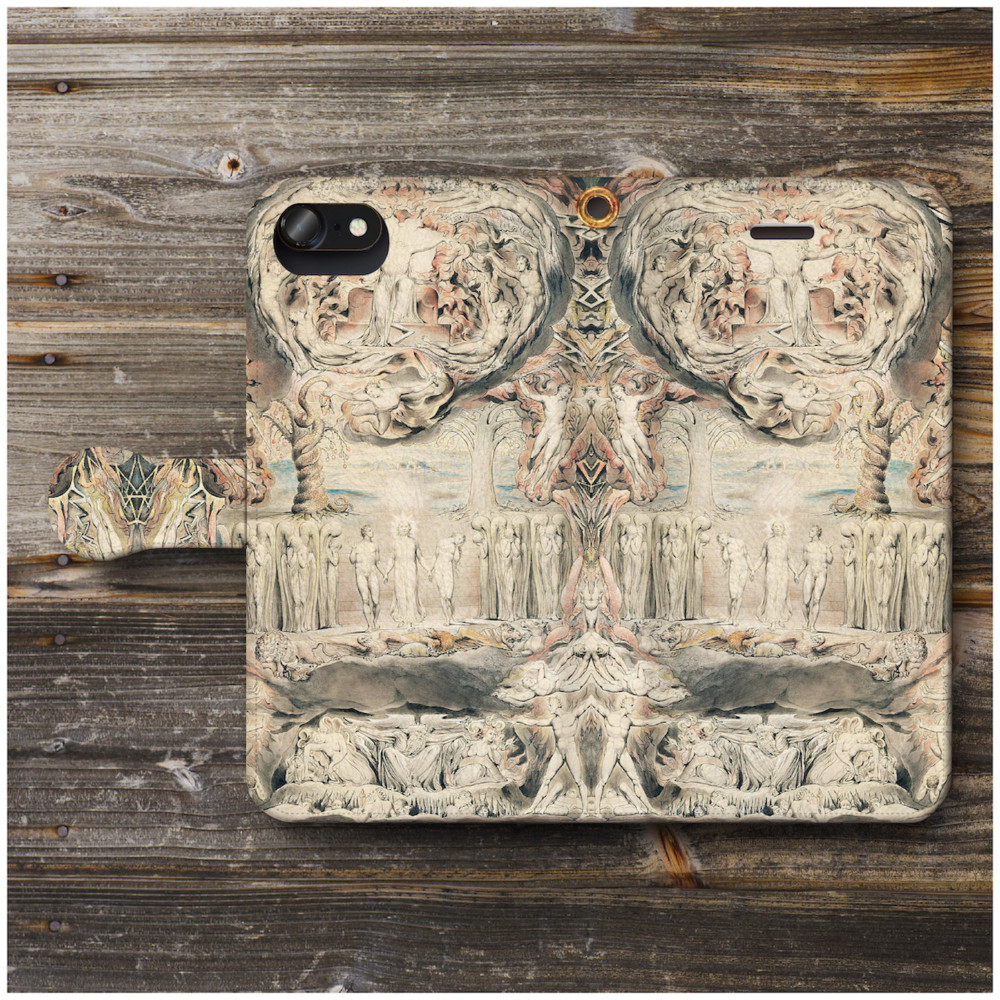 【ウィリアムブレイク 最後の審判】スマホケース手帳型 全機種対応 絵画 iPhone11 iPhoneXR Galax        Ω