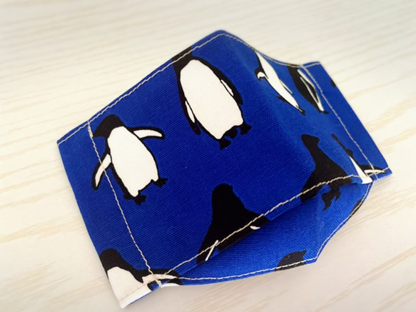 送料無料♡こども立体マスク♡3Dボート舟形・ペンギン柄 3枚目の画像