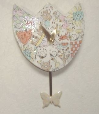 振り子時計　チューリップ