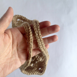 曉織物-麻線手作編織小提袋-Teddy 第5張的照片