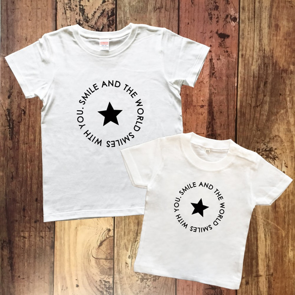 ＜親子２枚セット＞お揃い★スターTシャツ 1枚目の画像