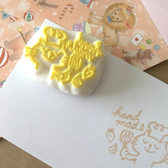 【送料無料】ハンドメイドねこコックはんこ/handmade/猫/ラッピング/手作り/販売/消しゴムはんこ/かわいい 4枚目の画像