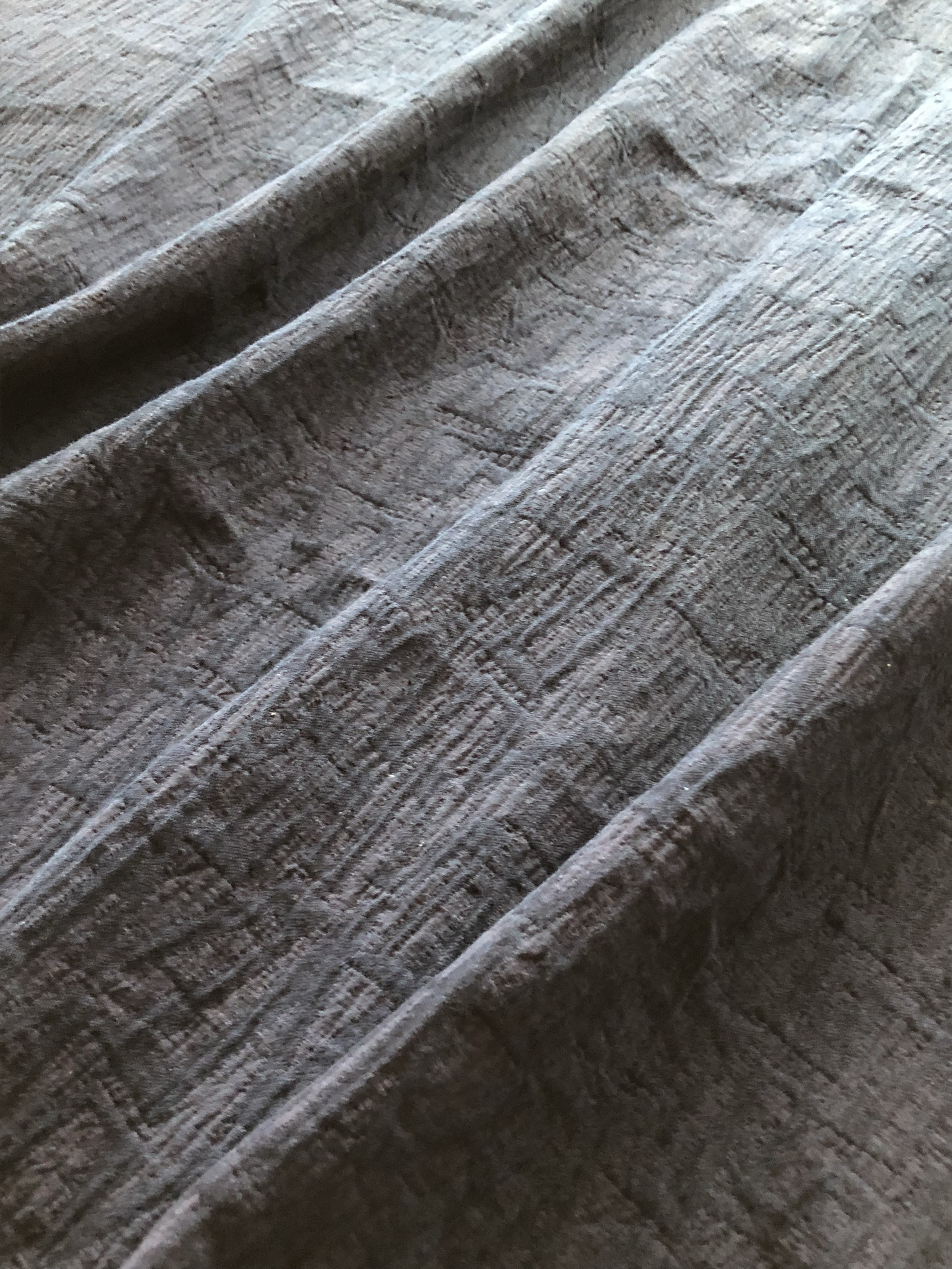 本藍染め 【遠州織物】国産フクレ織生地　465㎝　送料無料　KW-005