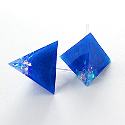 三角耳環（超級藍色變化） 第3張的照片