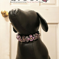 パラコード犬用首輪<小型犬用＞ Fleurs★petit Viola［フルール★プティ ビオラ］Ｓサイズ：25～28c 7枚目の画像