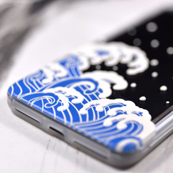 iPhone X / iPhone 8/8プラス超耐久リリーフ電話ケース特殊な「浮世絵の波」のシリーズIはI AM 2枚目の画像