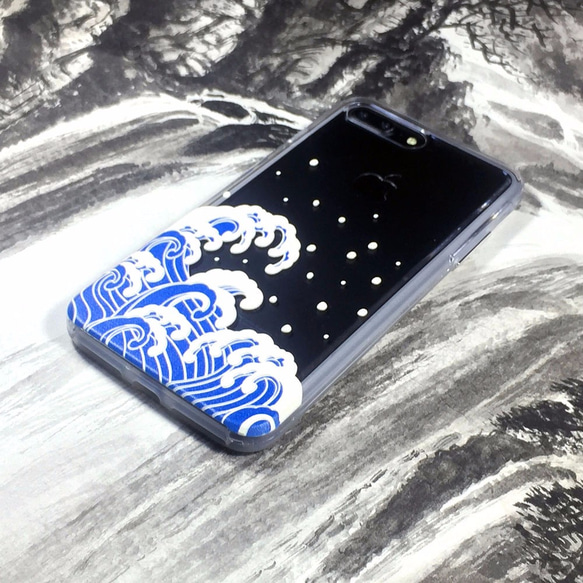 iPhone X / iPhone 8/8プラス超耐久リリーフ電話ケース特殊な「浮世絵の波」のシリーズIはI AM 3枚目の画像