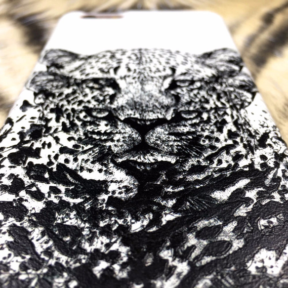 iPhone 8 / 8 plus 專利SUICA PASMO卡手機殼【手繪四眼豹】3D立體浮雕 I AM I 第4張的照片