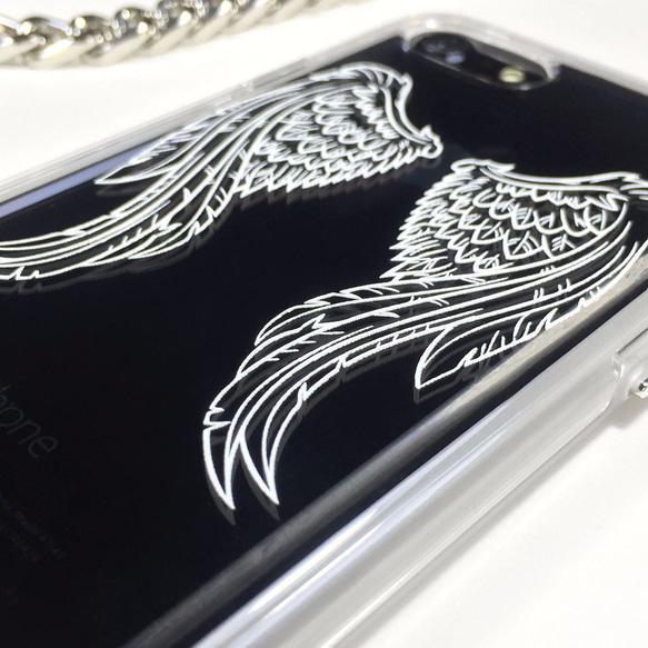iPhone X / iPhone 8/8プラス特別なシリーズ「天使の翼」スーパー耐久リリーフ電話ケースIは、I AM 4枚目の画像