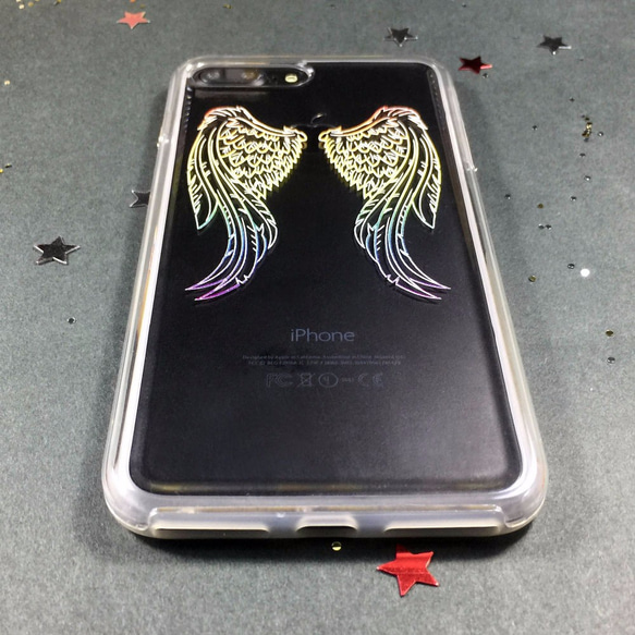 iPhone X / iPhone 8 / 8 plus 系列專用『彩虹天使之翼』超耐摔浮雕手機殼 I AM I 第4張的照片