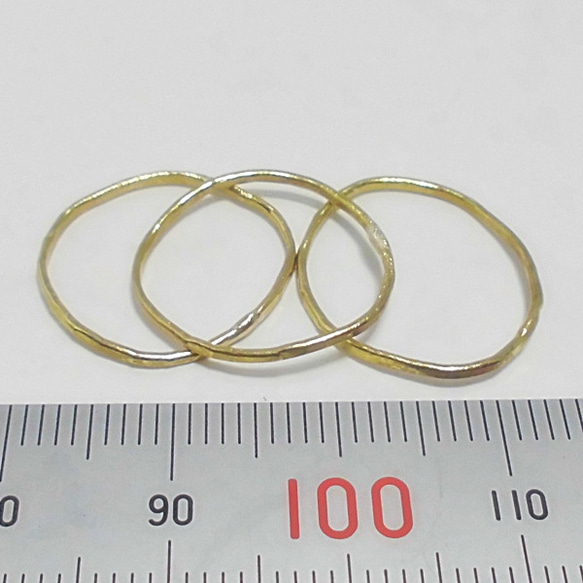 【送料無料！】Hammered Stacking rings/BR（真鍮3個セット） 2枚目の画像