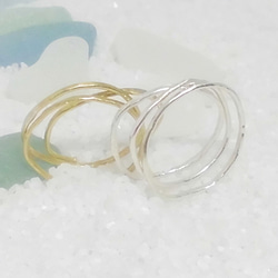 【送料無料！】Hammered Stacking rings/BR（真鍮3個セット） 5枚目の画像