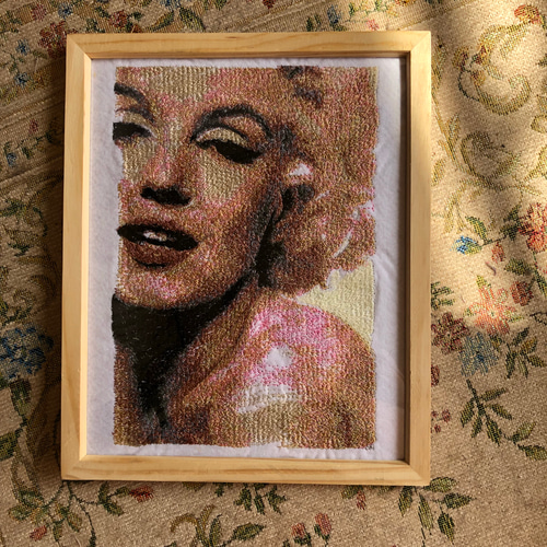 マリリンモンロー 刺繍 インテリア かわいい タペストリー・壁掛け