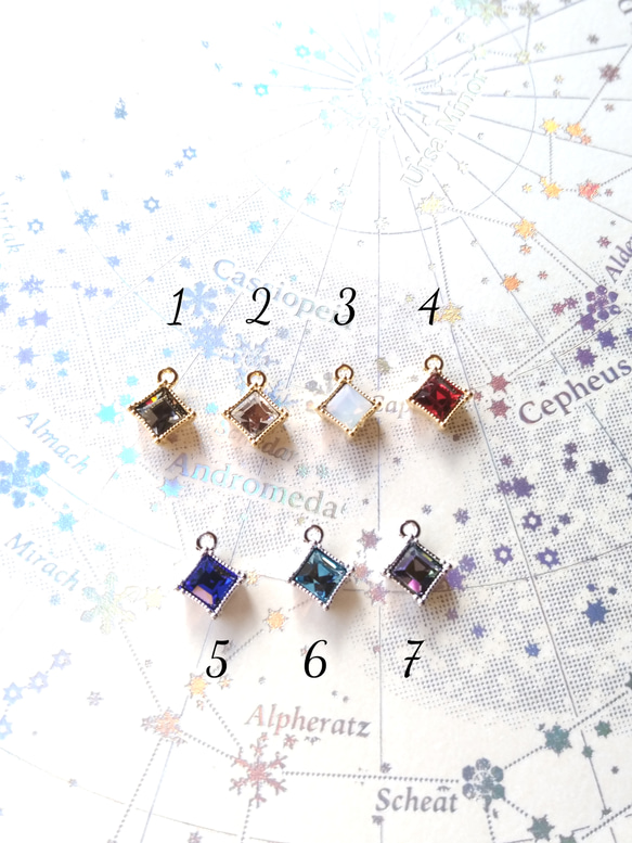 petit square necklace ～ ネックレス スワロフスキー 3枚目の画像