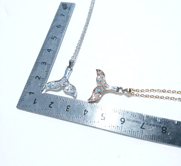 dolphin's tail necklace ～ ネックレス イルカ ラインストーン 2枚目の画像