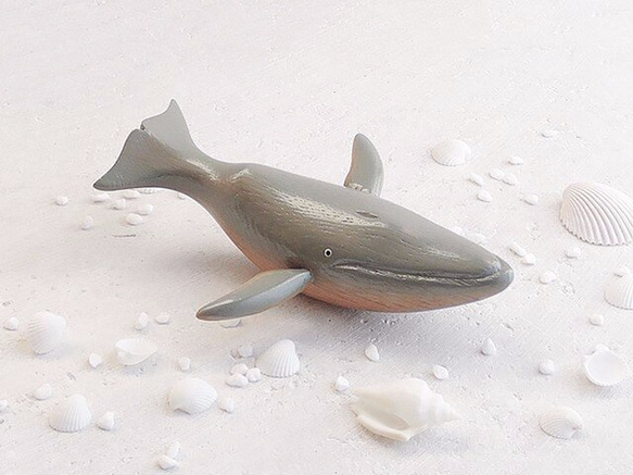 シロナガスクジラ （木 動物 鯨 置物 blue whale / wood / animal / figurine ） 1枚目の画像