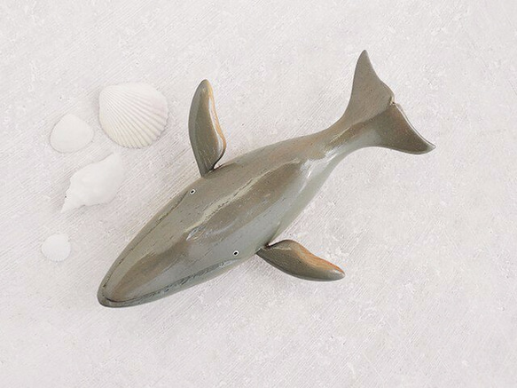 藍鯨 (木製動物鯨魚雕像藍鯨 / 木材 / 動物 / 雕像) 第2張的照片
