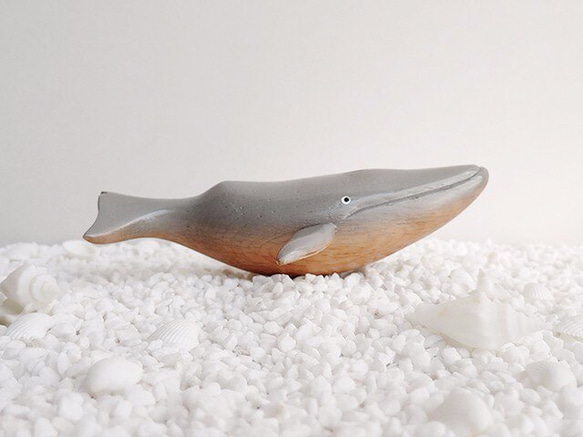 シロナガスクジラ （木 動物 鯨 置物 blue whale / wood / animal / figurine ） 3枚目の画像