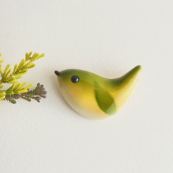 ウグイスのブローチ【ラッピング付】Brooch of  warbler 1枚目の画像