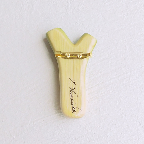 おネギのブローチ (小) Brooch of Japanese leek ブローチ 工房西岡 