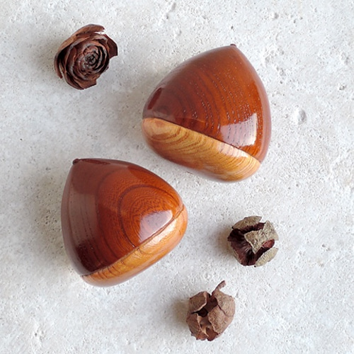 けやきの栗 wooden chestnut その他置物 工房西岡 通販 5785704