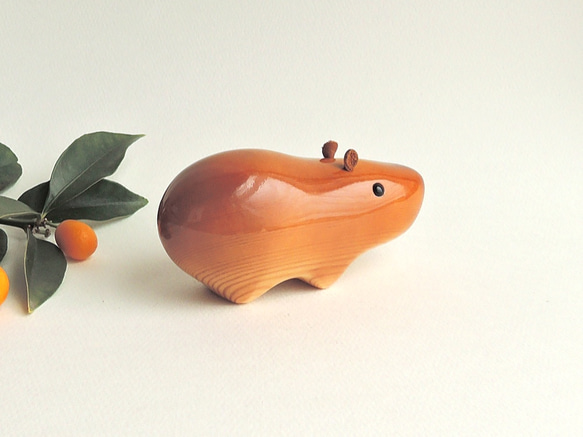 カピバラ （木・動物・置物） Capybara / wooden animal / figurine 2枚目の画像