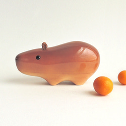 カピバラ （木・動物・置物） Capybara / wooden animal / figurine 3枚目の画像