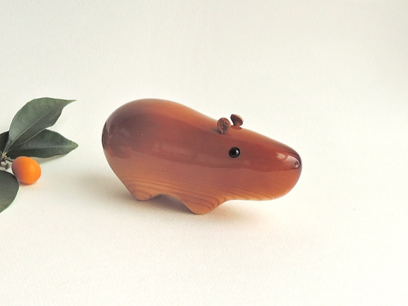 カピバラ （木・動物・置物） Capybara / wooden animal / figurine 5枚目の画像