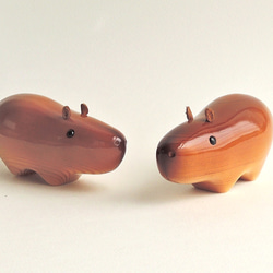 カピバラ （木・動物・置物） Capybara / wooden animal / figurine 6枚目の画像