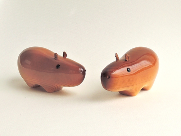 カピバラ （木・動物・置物） Capybara / wooden animal / figurine 6枚目の画像