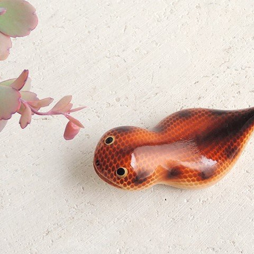 ツチノコ (☆台付き) wooden mythical snake その他置物 工房