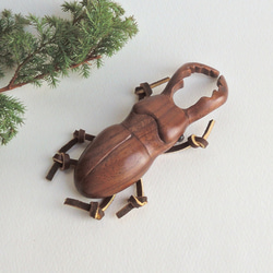 ミヤマクワガタ (★台付き)   Mountain Stag Beetle / wood crafts 2枚目の画像