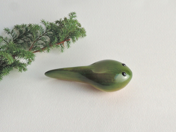 おたまじゃくし (★台付き)   wooden tadpole / frog 3枚目の画像