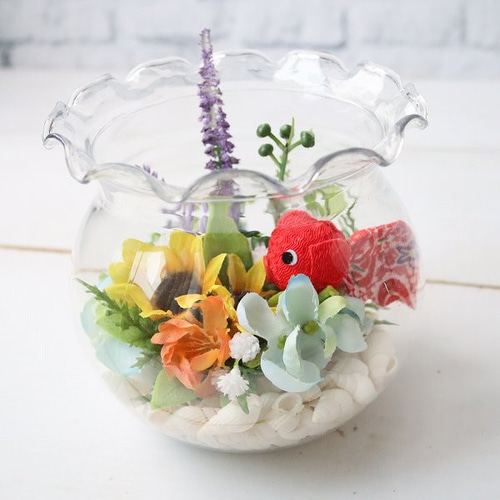 金魚鉢 花模様付き 湯布院アンティーク旧家蔵出し明治大正 古い味わい