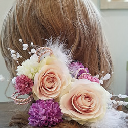可愛いバラ＆マム髪飾り3Pセット　成人式　七五三　和婚　前撮り　袴　卒業式 5枚目の画像
